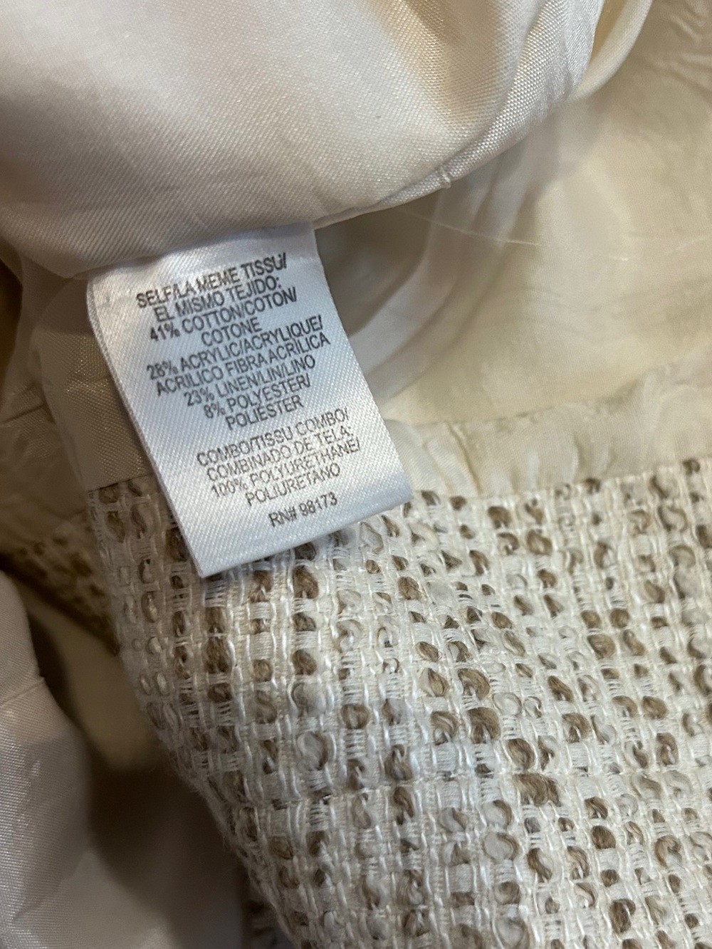 W by Worth Tweed Trench Coat Cream Size Medium - Picture 3 of 4